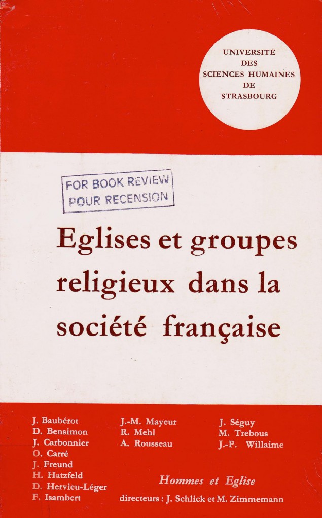 image Églises et groupes religieux dans la société française