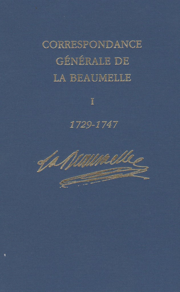 image Correspondance générale de La Beaumelle - Vol. I