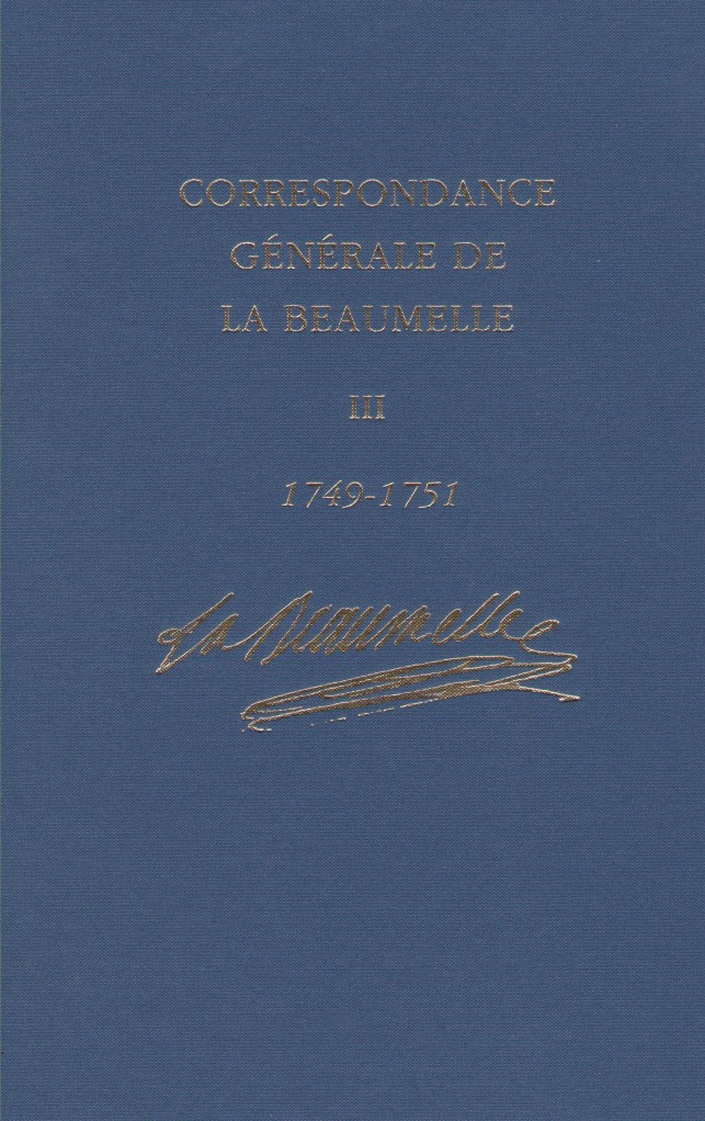 image Correspondance générale de La Beaumelle - Vol. III