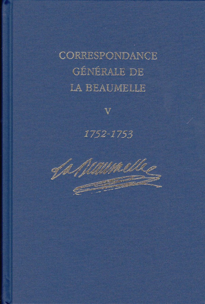 image Correspondance générale de La Beaumelle - Vol. V