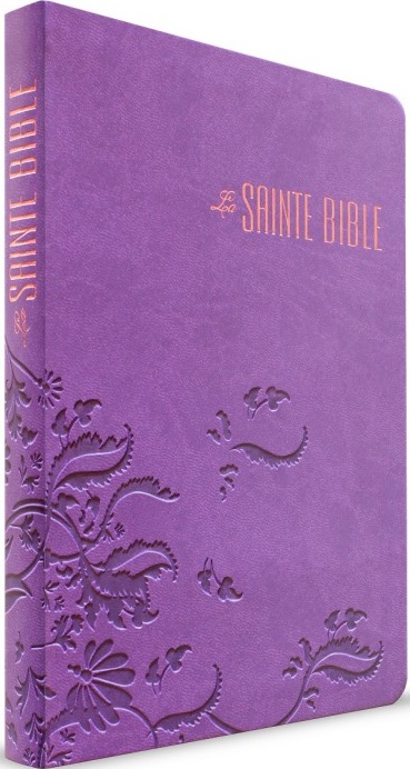 image La Bible Sainte - Segond 1910 - Couleur parme avec des motifs arabesques concaves