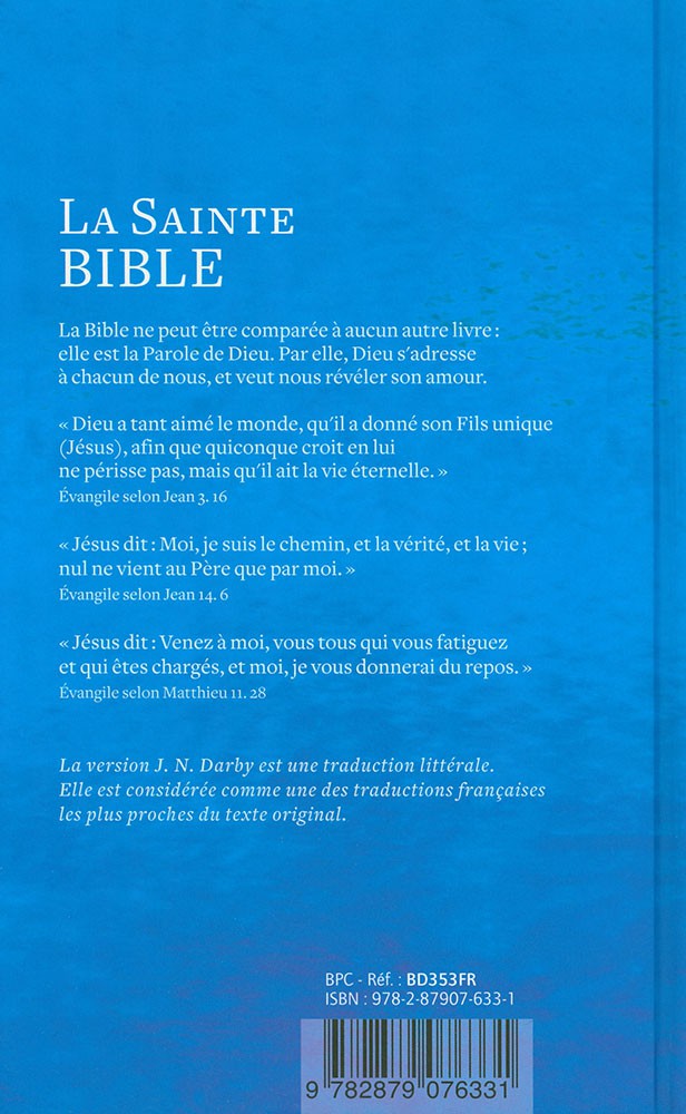 image 2 Bible Darby - Petit format - Bleue - Rigide