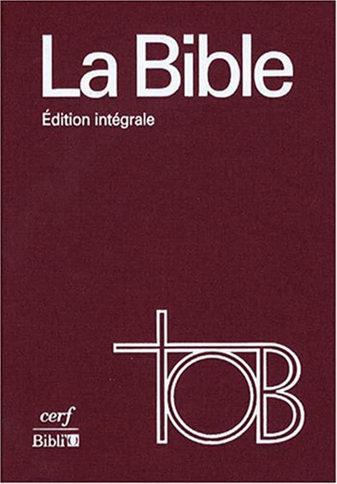 image TOB, Bible 15x21, notes intégrales rigide toile bordeaux