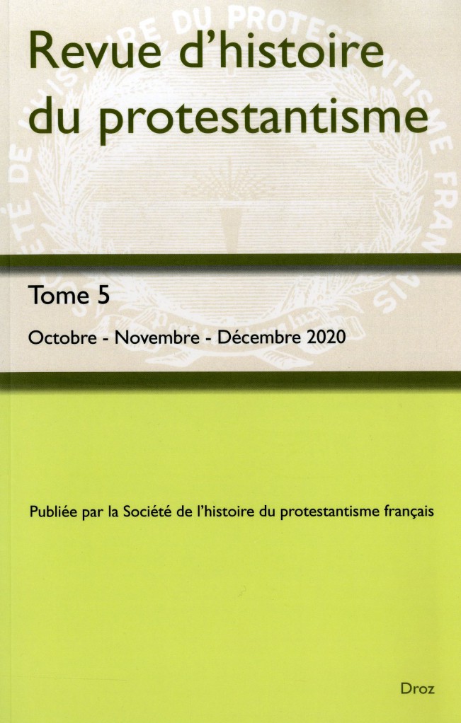 image Revue d'histoire du protestantisme T5 2020/4