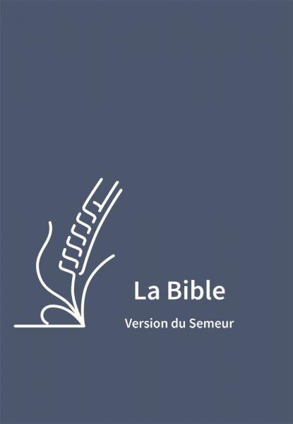 image Bible Semeur 2015 - Couverture skivertex semi-souple bleue, fermeture à glissière, tranche blanche