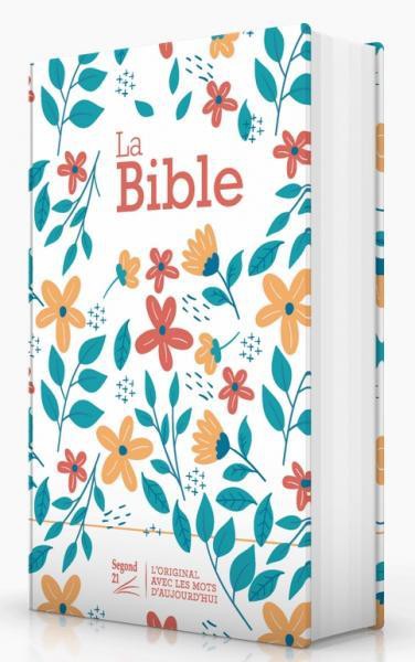 image Bible Segond 21 compacte - Couverture rigide toilée matelassée motif fleuris