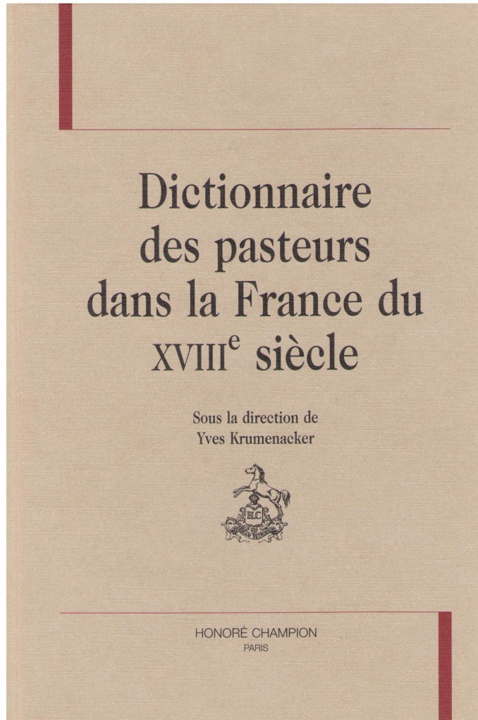 image Dictionnaire des pasteurs dans la France du XVIIIe siècle