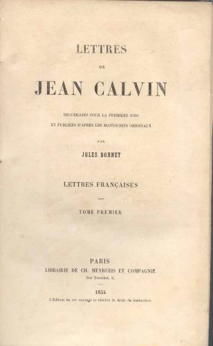 image Lettres de Jean Calvin (1)