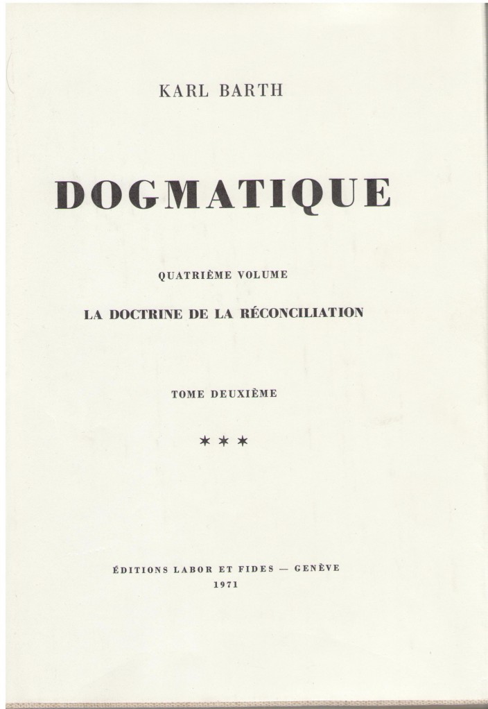 image Dogmatique, tome 22 - Édition reliée - 4v2 3 (Karl Barth)