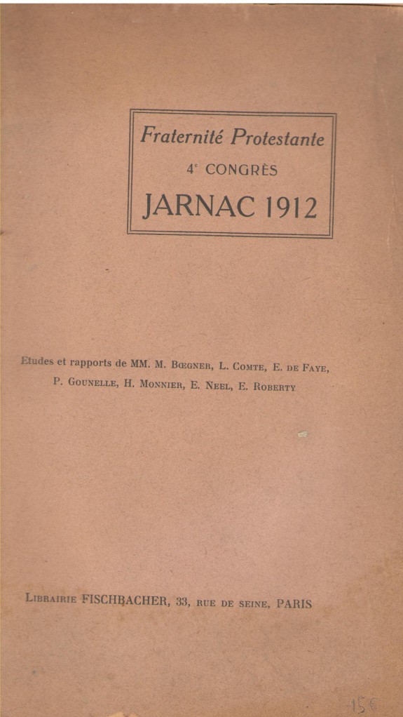 image Fraternité protestante 4e congrès Jarnac 1912